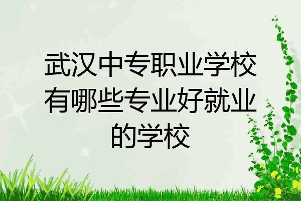 武汉中专职业学校有哪些专业好就业的学校