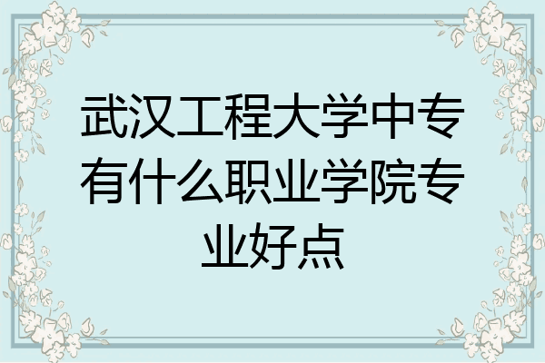 武汉工程大学中专有什么职业学院专业好点