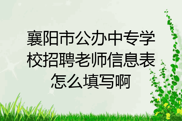 襄阳市公办中专学校招聘老师信息表怎么填写啊