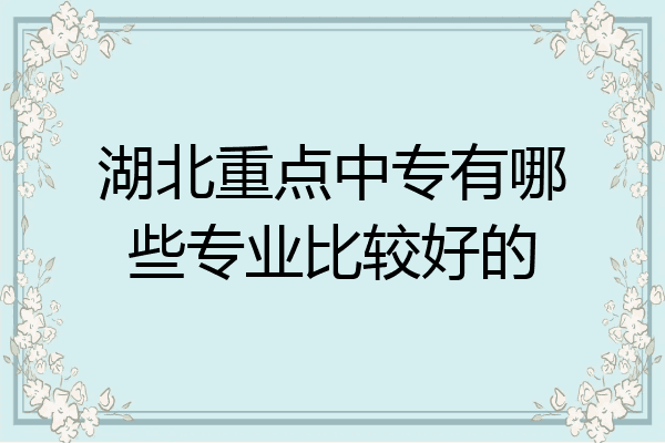 湖北重点中专有哪些专业比较好的