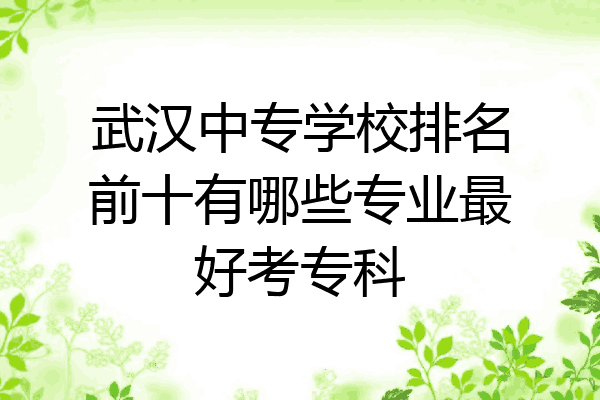 武汉中专学校排名前十有哪些专业最好考专科