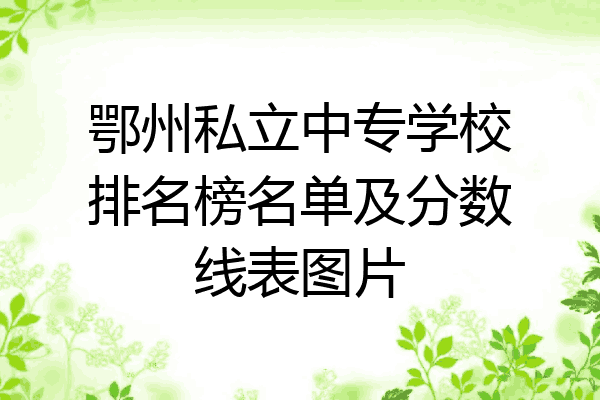 鄂州私立中专学校排名榜名单及分数线表图片