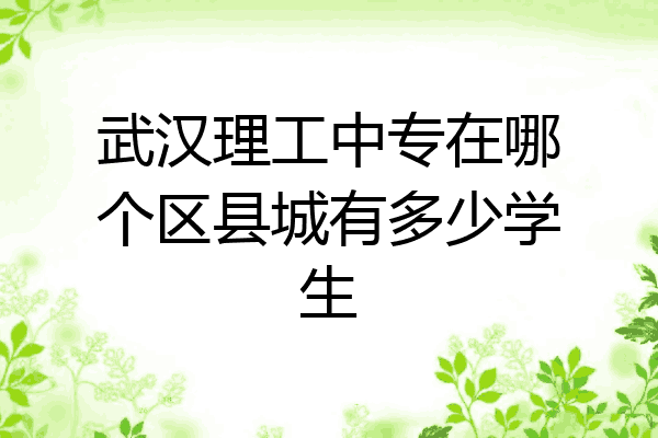 武汉理工中专在哪个区县城有多少学生