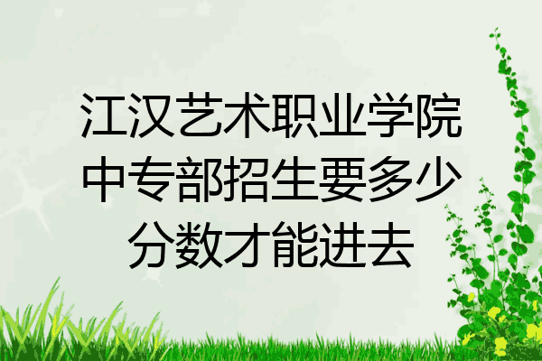 江汉艺术职业学院中专部招生要多少分数才能进去
