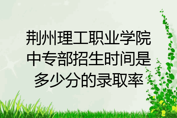 荆州理工职业学院中专部招生时间是多少分的录取率