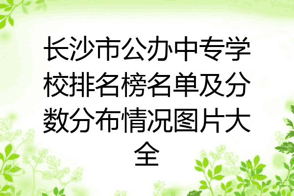 长沙市公办中专学校排名榜名单及分数分布情况图片大全
