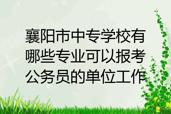 襄阳市中专学校有哪些专业可以报考公务员的单位工作