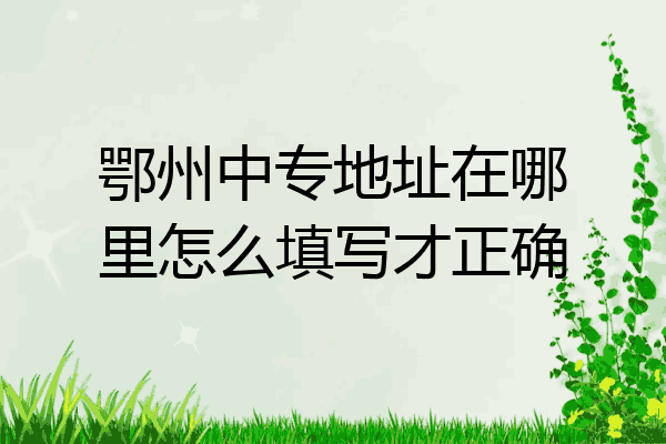 鄂州中专地址在哪里怎么填写才正确