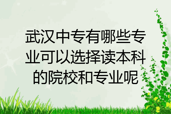 武汉中专有哪些专业可以选择读本科的院校和专业呢