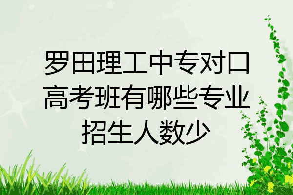 罗田理工中专对口高考班有哪些专业招生人数少