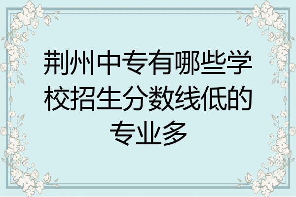 荆州中专有哪些学校招生分数线低的专业多