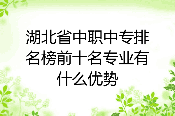 湖北省中职中专排名榜前十名专业有什么优势