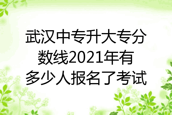 武汉中专升大专分数线2021年有多少人报名了考试