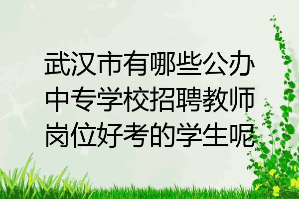 武汉市有哪些公办中专学校招聘教师岗位好考的学生呢