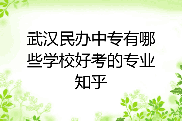 武汉民办中专有哪些学校好考的专业知乎