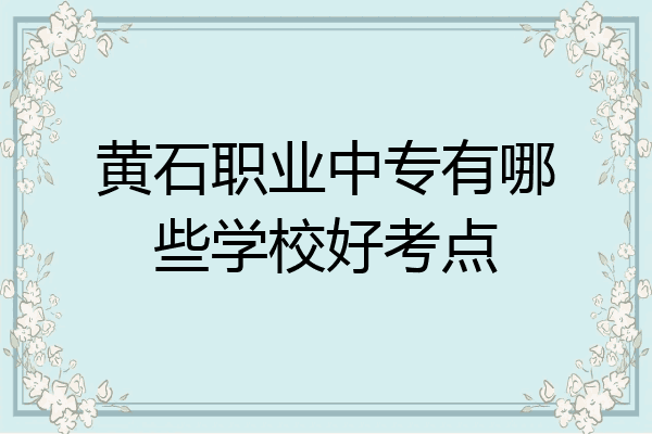 黄石职业中专有哪些学校好考点