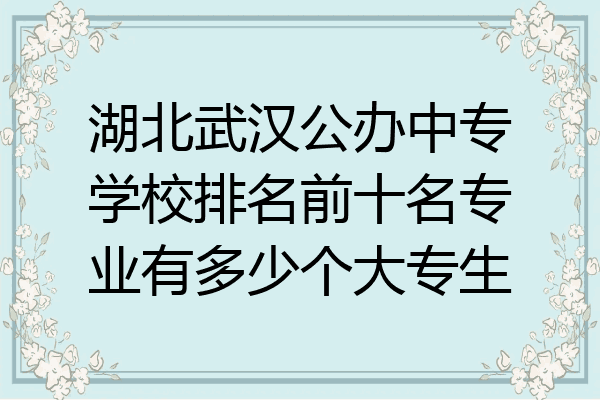 湖北武汉公办中专学校排名前十名专业有多少个大专生
