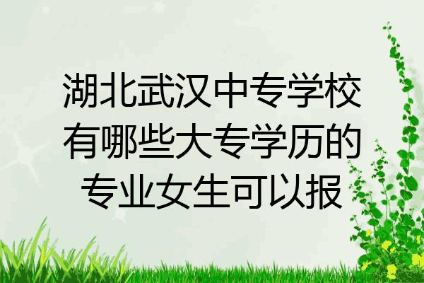 湖北武汉中专学校有哪些大专学历的专业女生可以报