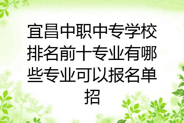 宜昌中职中专学校排名前十专业有哪些专业可以报名单招
