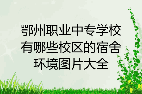 鄂州职业中专学校有哪些校区的宿舍环境图片大全