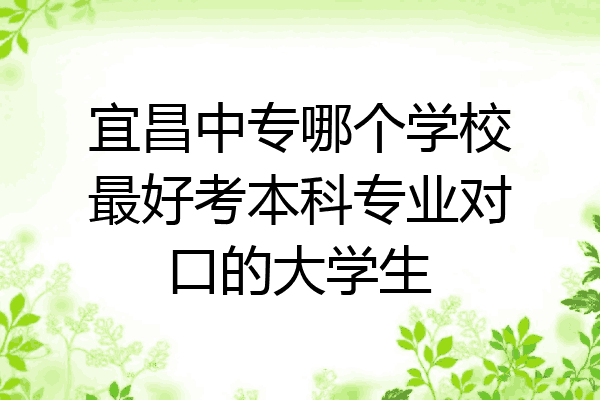 宜昌中专哪个学校最好考本科专业对口的大学生