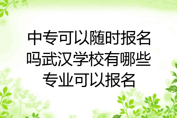 中专可以随时报名吗武汉学校有哪些专业可以报名