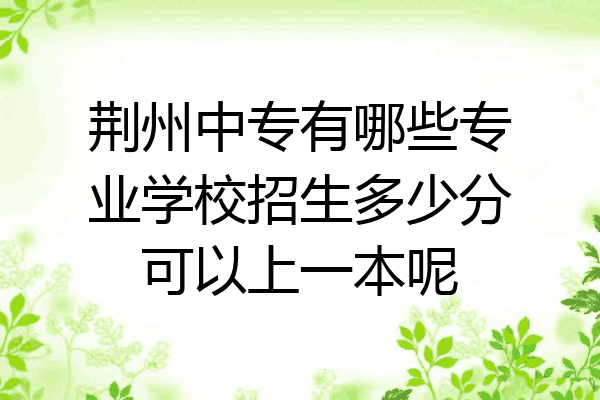 荆州中专有哪些专业学校招生多少分可以上一本呢