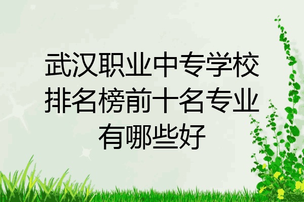 武汉职业中专学校排名榜前十名专业有哪些好