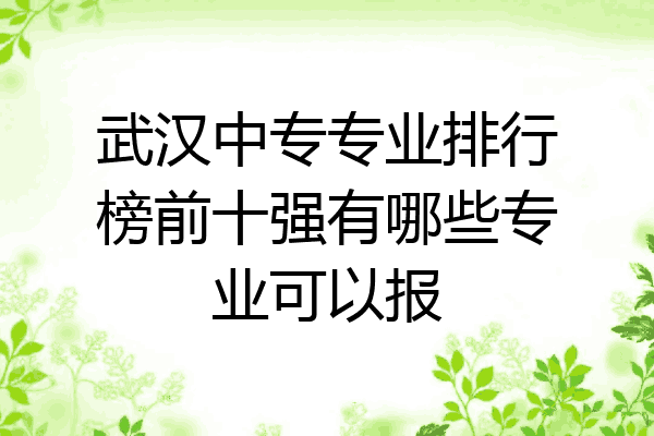 武汉中专专业排行榜前十强有哪些专业可以报