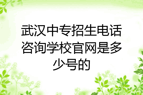 武汉中专招生电话咨询学校官网是多少号的