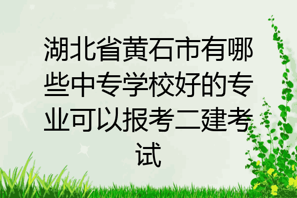 湖北省黄石市有哪些中专学校好的专业可以报考二建考试
