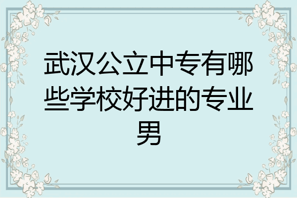 武汉公立中专有哪些学校好进的专业男