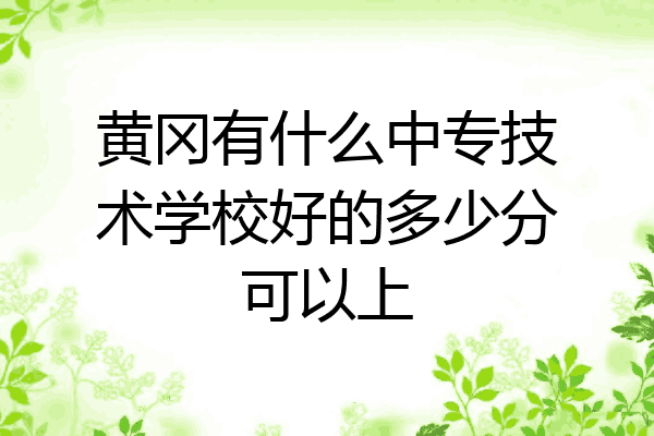 黄冈有什么中专技术学校好的多少分可以上