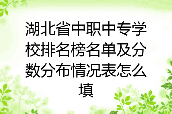 湖北省中职中专学校排名榜名单及分数分布情况表怎么填