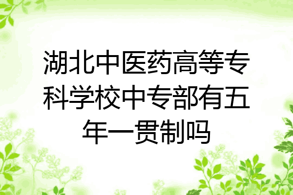 湖北中医药高等专科学校中专部有五年一贯制吗