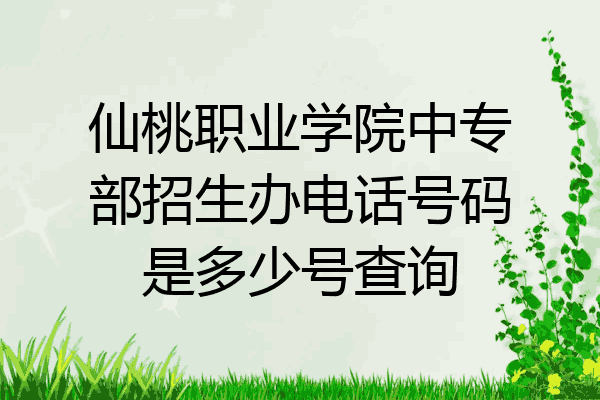 仙桃职业学院中专部招生办电话号码是多少号查询