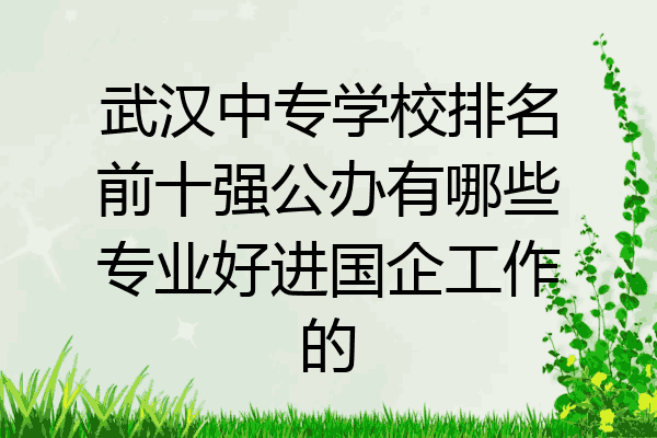 武汉中专学校排名前十强公办有哪些专业好进国企工作的