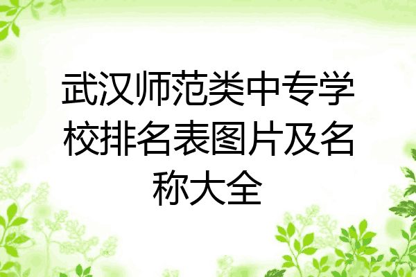武汉师范类中专学校排名表图片及名称大全