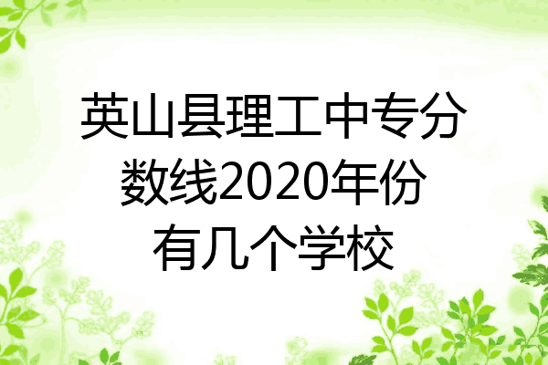 英山县理工中专分数线2020年份有几个学校