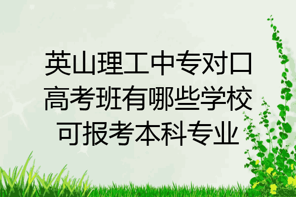英山理工中专对口高考班有哪些学校可报考本科专业