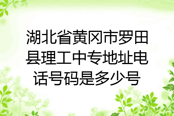 湖北省黄冈市罗田县理工中专地址电话号码是多少号