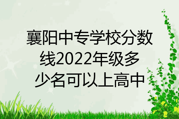襄阳中专学校分数线2022年级多少名可以上高中