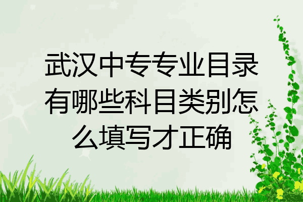 武汉中专专业目录有哪些科目类别怎么填写才正确