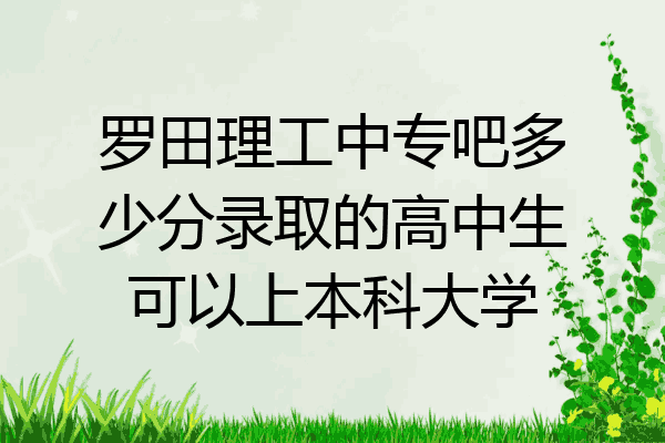 罗田理工中专吧多少分录取的高中生可以上本科大学