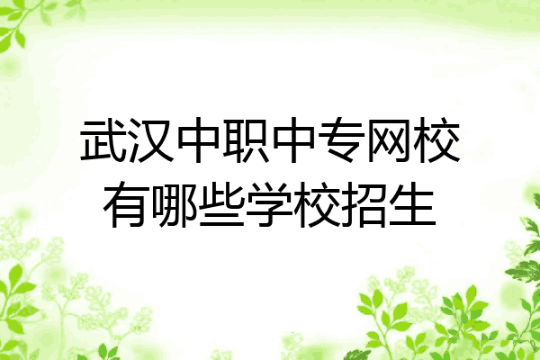 武汉中职中专网校有哪些学校招生