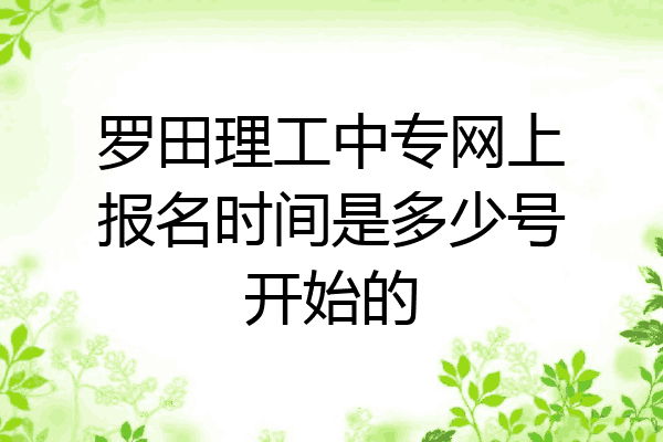 罗田理工中专网上报名时间是多少号开始的