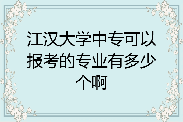 江汉大学中专可以报考的专业有多少个啊