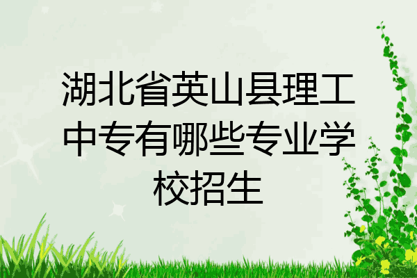 湖北省英山县理工中专有哪些专业学校招生