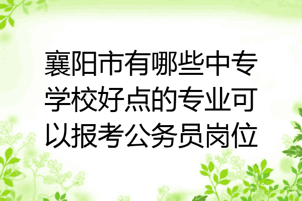 襄阳市有哪些中专学校好点的专业可以报考公务员岗位