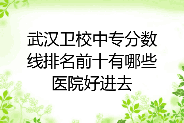 武汉卫校中专分数线排名前十有哪些医院好进去